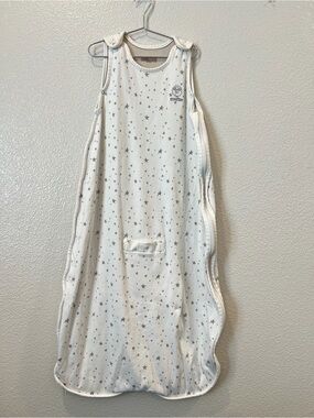 Woolino 4 Season Ultimate Toddler Sleep Bag Merino Wool Ivory Gray Star Print